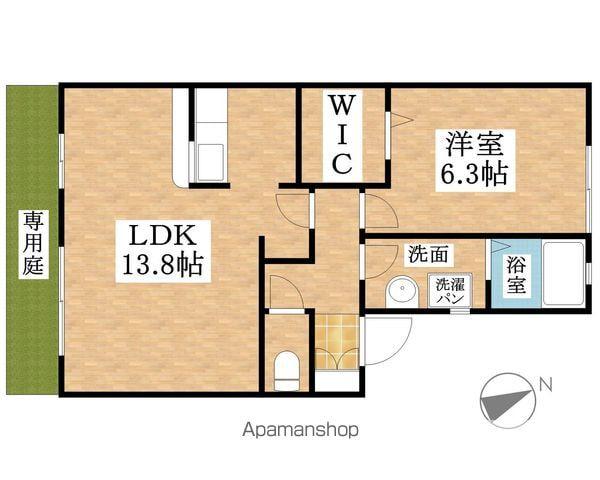 ピュア江南(1LDK/1階)の間取り写真
