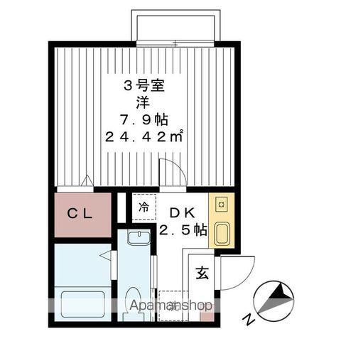 ヴィラ イル マーレ(1K/1階)の間取り写真