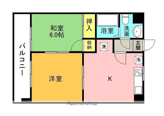 プレアール今津(2DK/3階)の間取り写真