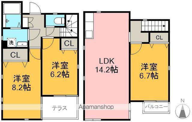 名古屋臨海高速鉄道 荒子川公園駅 徒歩10分 2階建 築18年(3LDK)の間取り写真