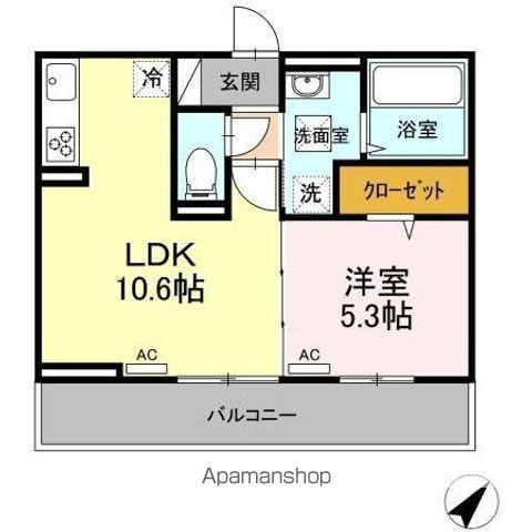 グラン パセオ(1LDK/1階)の間取り写真