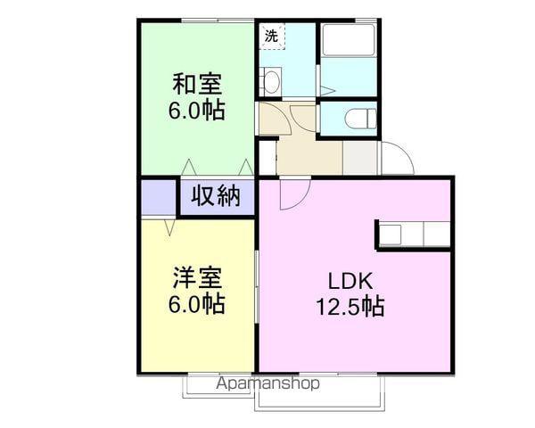 トレンディハイツ(2DK/1階)の間取り写真
