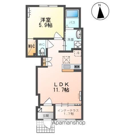 ボヌール(1LDK/1階)の間取り写真
