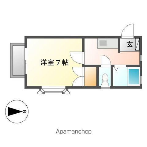 ルーミー牛久91号館(1K/1階)の間取り写真