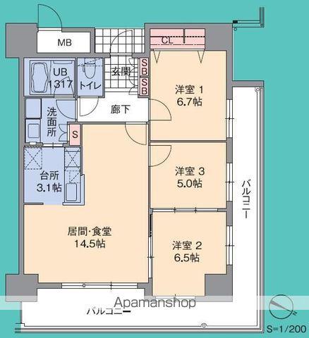 プライムメゾン セントラルパーク(3LDK/4階)の間取り写真