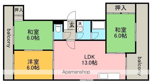 ヴィラグレース(3LDK/2階)の間取り写真