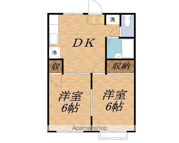 ハイツ西駒(2DK/1階)の間取り写真