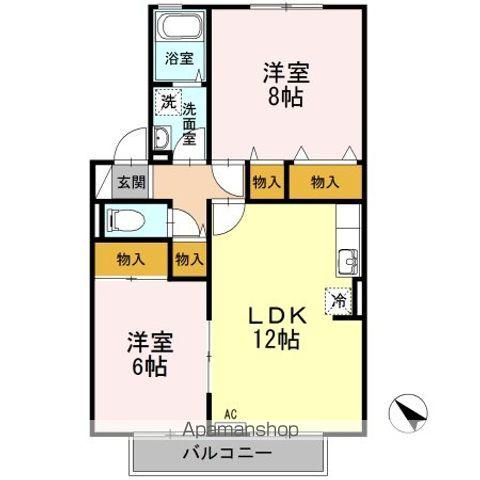 コアロードS(2LDK/2階)の間取り写真