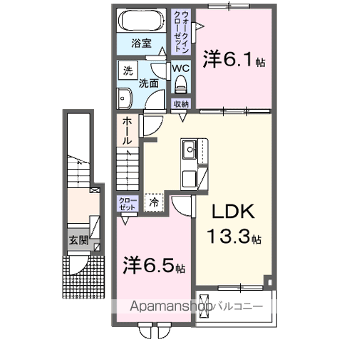 ヴィダ フェリス(2LDK/2階)の間取り写真