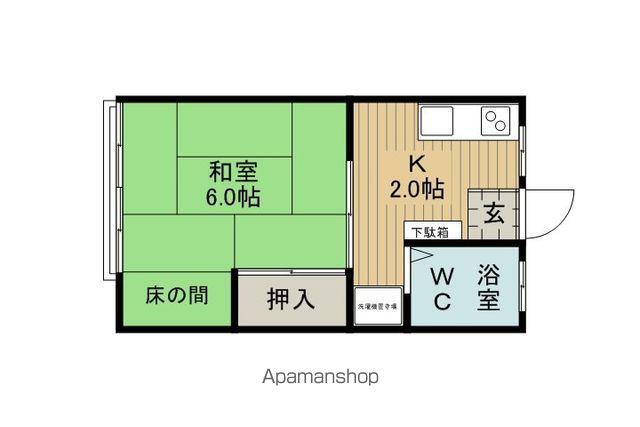 グリーントップ(1K/2階)の間取り写真
