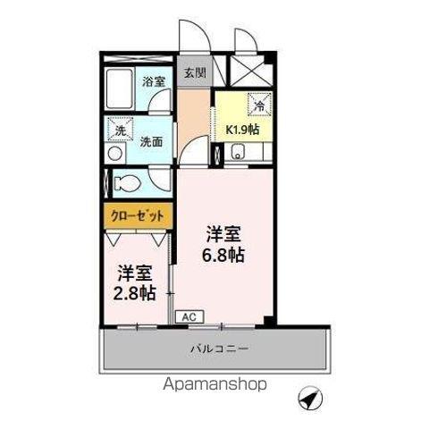 サンライトヒルズ(2K/3階)の間取り写真