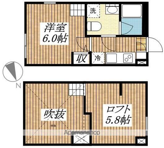 AXIS TACHIKAWA(1K/1階)の間取り写真