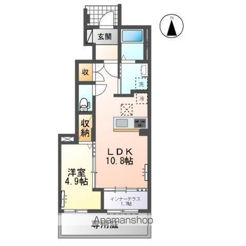 名鉄名古屋本線 新木曽川駅 徒歩23分 2階建 新築(1LDK/1階)の間取り写真