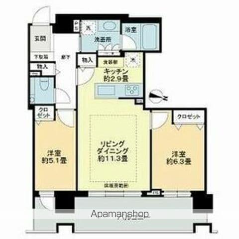 プレミストタワーズ札幌苗穂BRIGHTGATE(2LDK/23階)の間取り写真