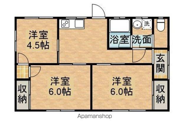 日豊本線 南宮崎駅 徒歩1分 1階建 築44年(3K)の間取り写真