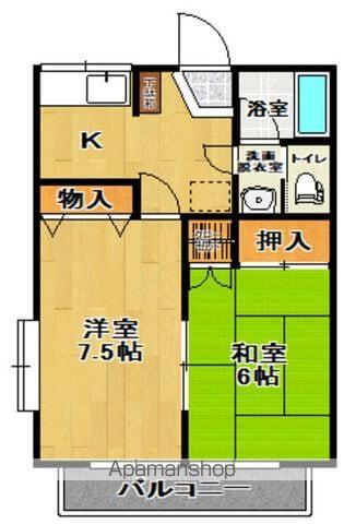 太郎殿ヴィレッジ A棟(2K/1階)の間取り写真