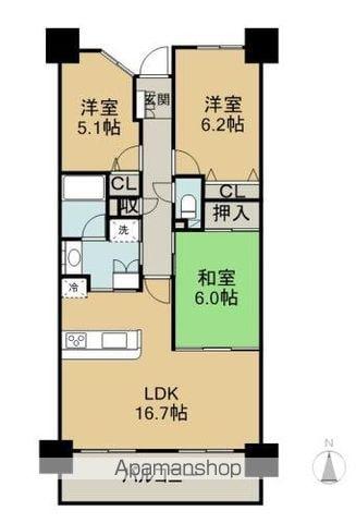メイツ巽ヶ丘(3LDK/11階)の間取り写真