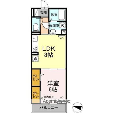 エクセリア上鷺宮Ⅱ(1LDK/2階)の間取り写真