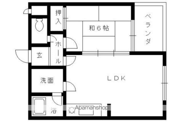 オアシス21(1LDK/2階)の間取り写真