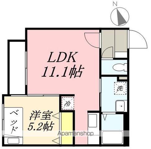 LIBERTY COURT(1LDK/2階)の間取り写真