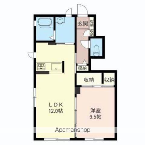 CHAT NOIR(1LDK/1階)の間取り写真