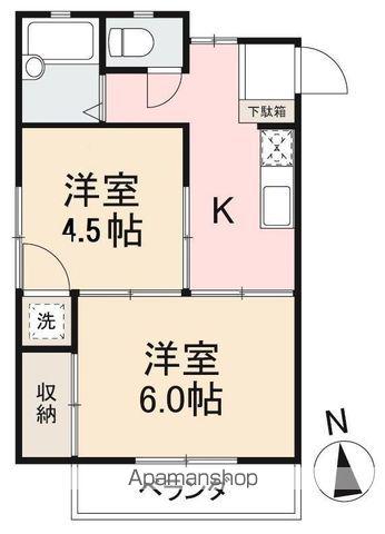 シャトレーハイツⅠ(2K/1階)の間取り写真