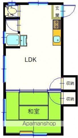 第1田万里ビル(1LDK/4階)の間取り写真