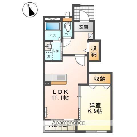 プレジャーズ(1LDK/1階)の間取り写真