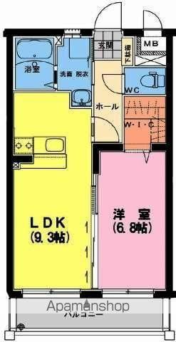 エスペランサⅢ(1LDK/3階)の間取り写真