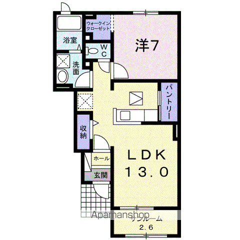 レフィナ-ド(1LDK/1階)の間取り写真