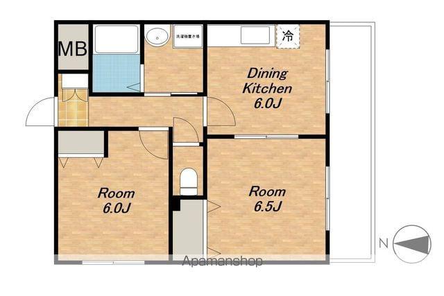 サニーヴィレ(2DK/1階)の間取り写真