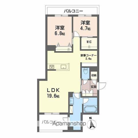 ベレオ安宅(2LDK/3階)の間取り写真