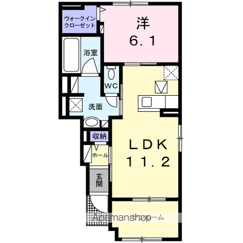 シェ モア1(1LDK/1階)の間取り写真