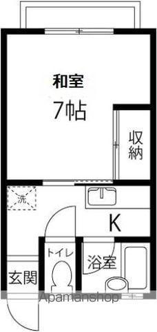 えすぽわーる186(1K/1階)の間取り写真