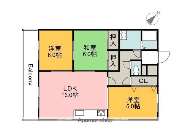 ソルマーレ山本(3LDK/2階)の間取り写真