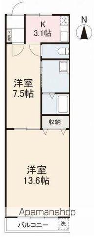 宝久ハイツ(2K/2階)の間取り写真