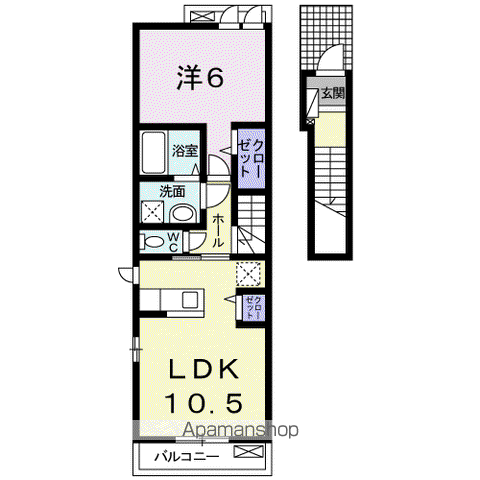 フォレスタⅠ(1LDK/2階)の間取り写真