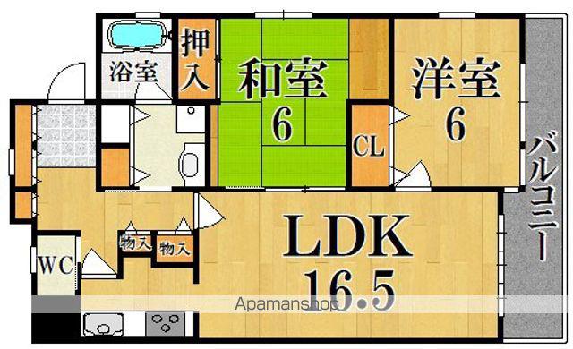 アオイ・アート・ビル(2LDK/4階)の間取り写真