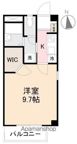 フォブールTROIS栗林(1K/1階)の間取り写真