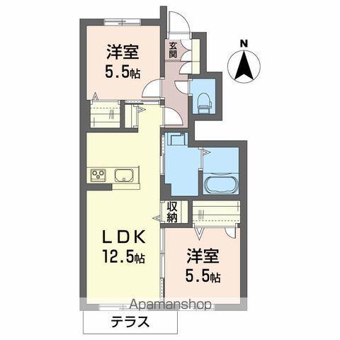 シャーメゾン レ・フレール4(2LDK/1階)の間取り写真