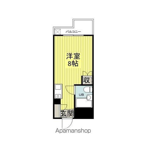 ホワイトパレス山口Ⅱ番館(ワンルーム/8階)の間取り写真