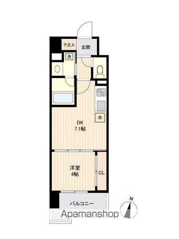 S-FORT青葉上杉(1DK/7階)の間取り写真