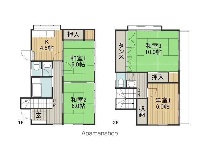 中央本線 上諏訪駅 徒歩43分 2階建 築45年(4K)の間取り写真