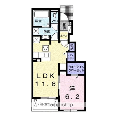 アヴァンティB(1LDK/1階)の間取り写真