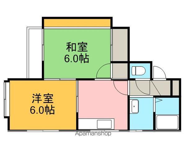 アパートメントハウス一刻館B(2K/2階)の間取り写真