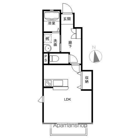 メディウス・K(1K/1階)の間取り写真