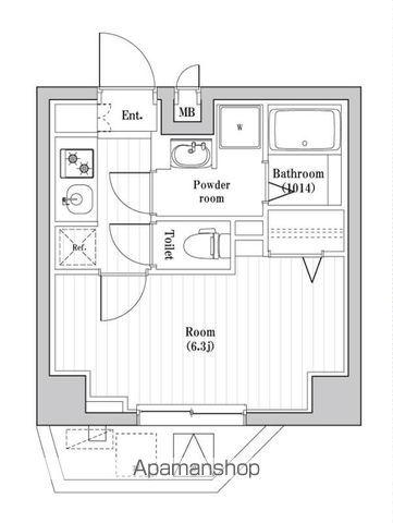 SPコート亀有(1K/5階)の間取り写真