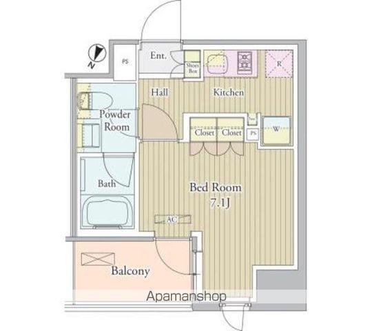 ヴェルデュール高田馬場(1K/4階)の間取り写真
