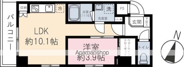 CASA FLAG SHIBUYA(1LDK/3階)の間取り写真