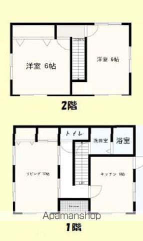 東武伊勢崎・大師線 細谷駅(群馬) 徒歩32分 2階建 築45年(2LDK)の間取り写真